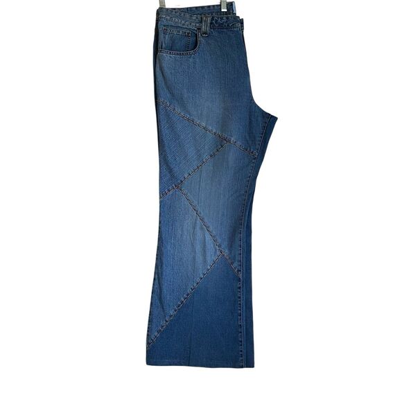 Vintage Carolina Blues Wide Leg Jeans Women’s 18 Stitched Cropped Boho Hippie - Picture 3 of 11